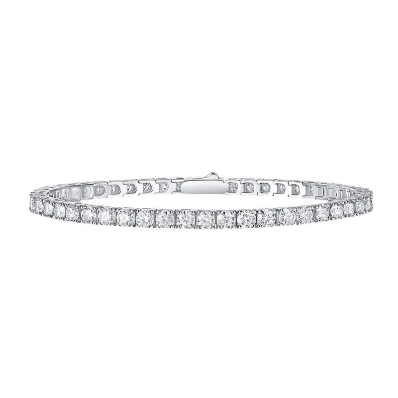 Classic Moissanite Tennis Bracelet – 18K Yellow Gold
