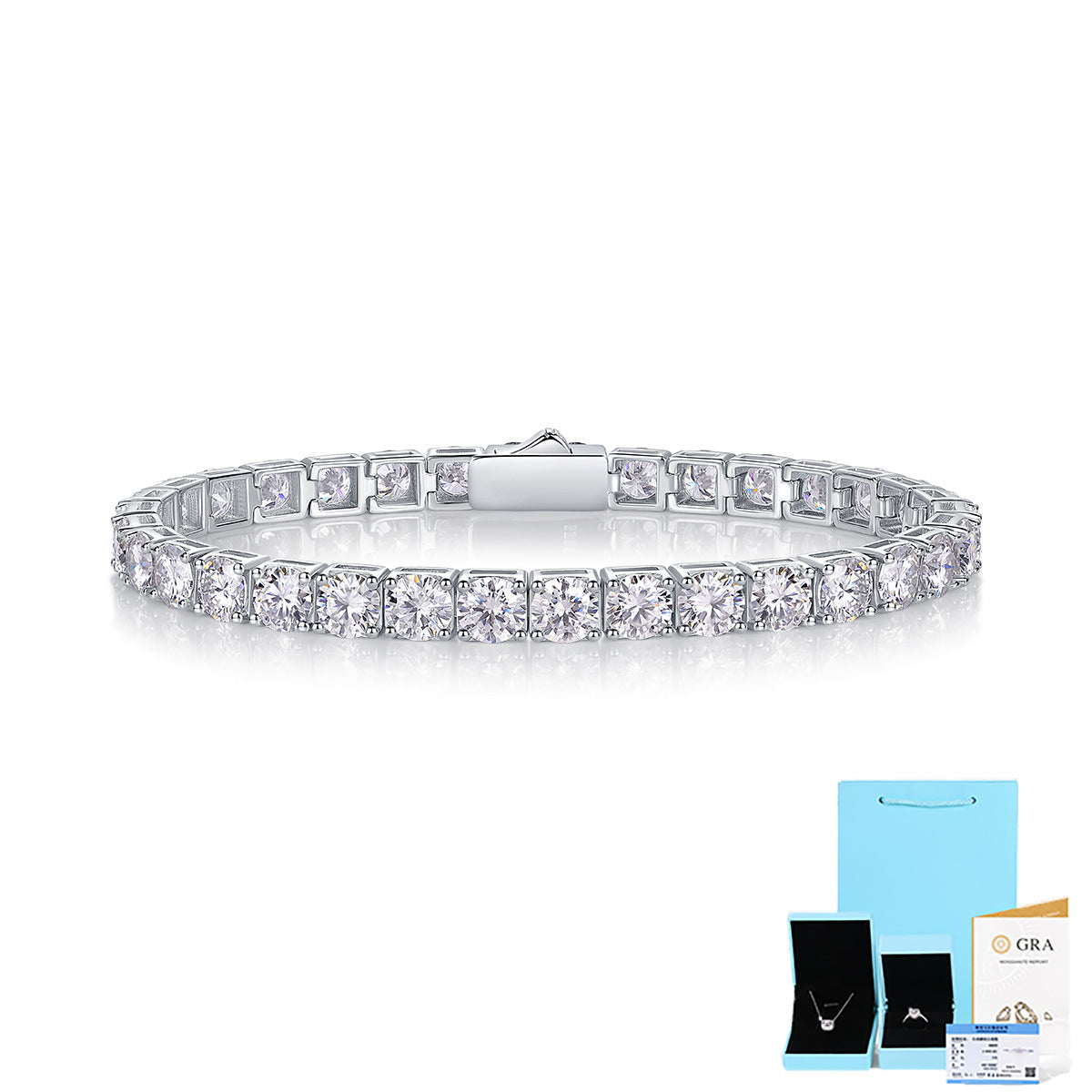 Classic Moissanite Tennis Bracelet – 18K Yellow Gold