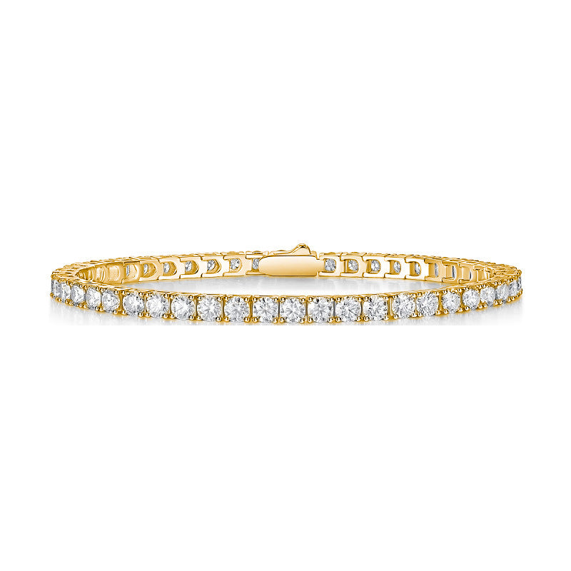 Classic Moissanite Tennis Bracelet – 18K Yellow Gold