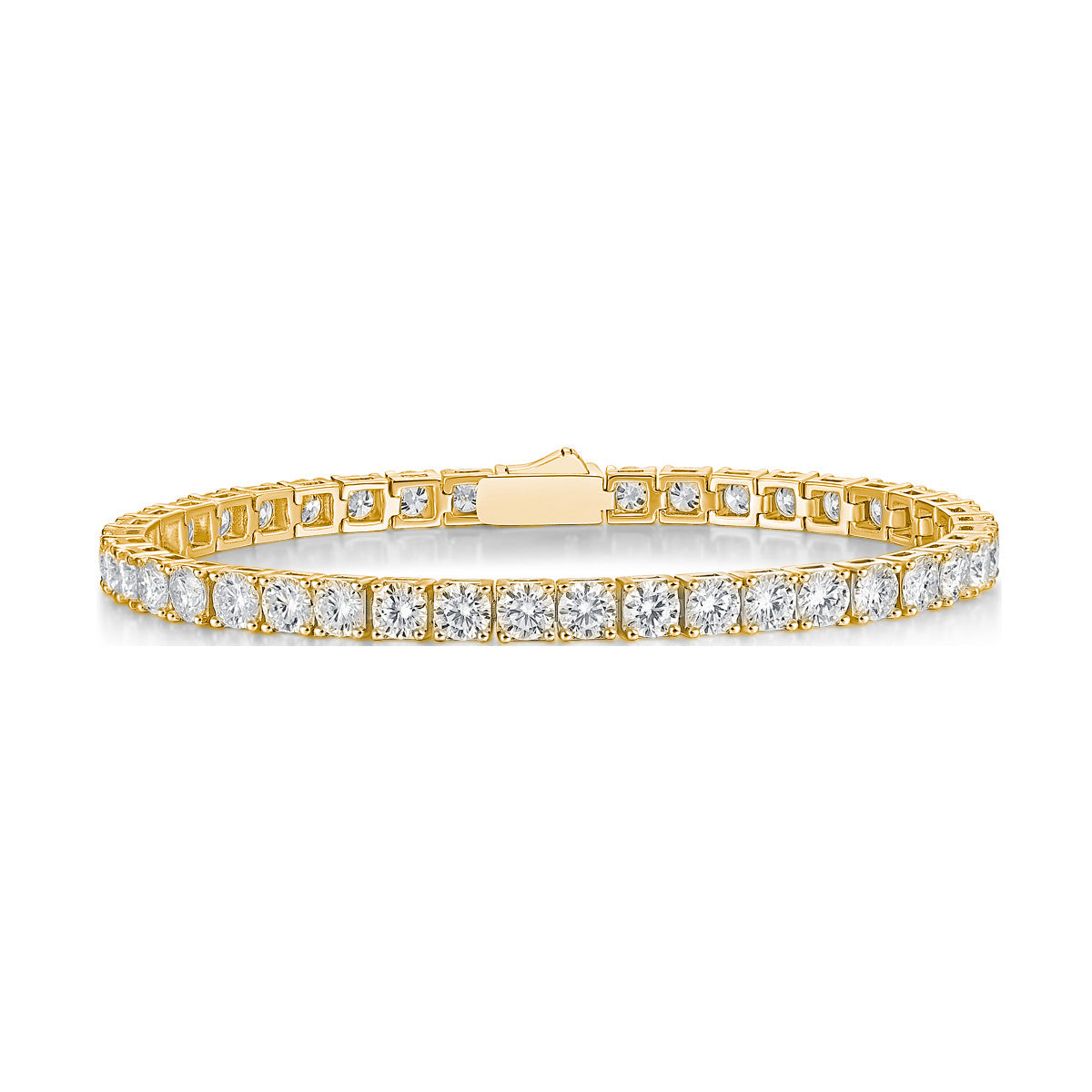 Classic Moissanite Tennis Bracelet – 18K Yellow Gold