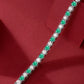 Emerald Moissanite Tennis Bracelet – 18K Yellow Gold.