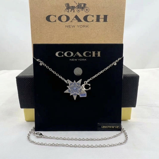 Coach Blue Star Pendant Necklace