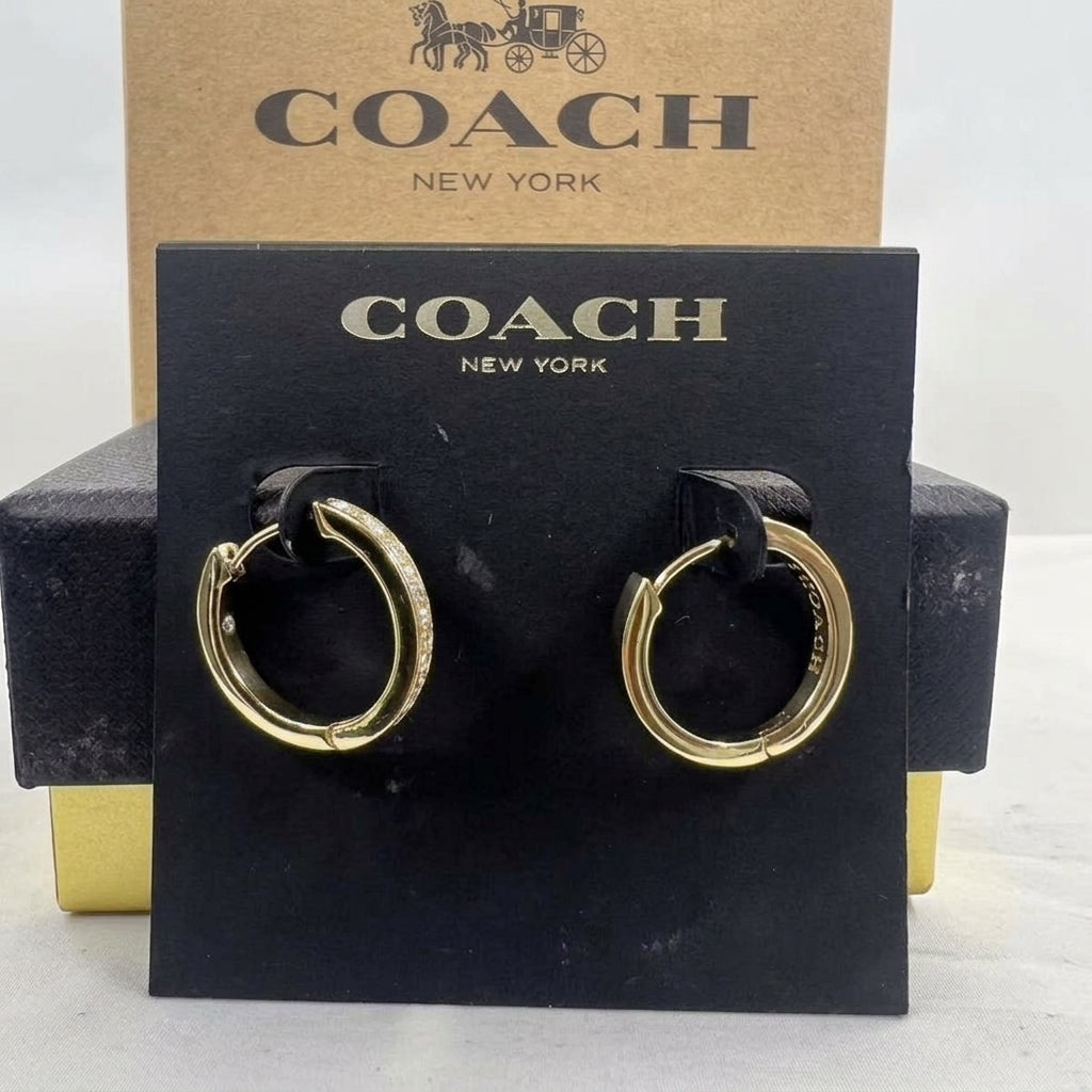 Coach Pavé Huggie Earrings