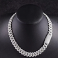 Silver chain necklace on a black mannequin bust