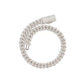 Silver braided bracelet with a clasp on a white background