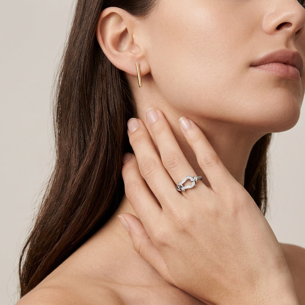 FORCE 10 RING Small model 18K yellow gold and diamonds