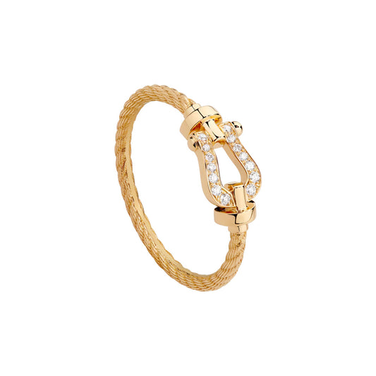 FORCE 10 RING Small model 18K yellow gold and diamonds