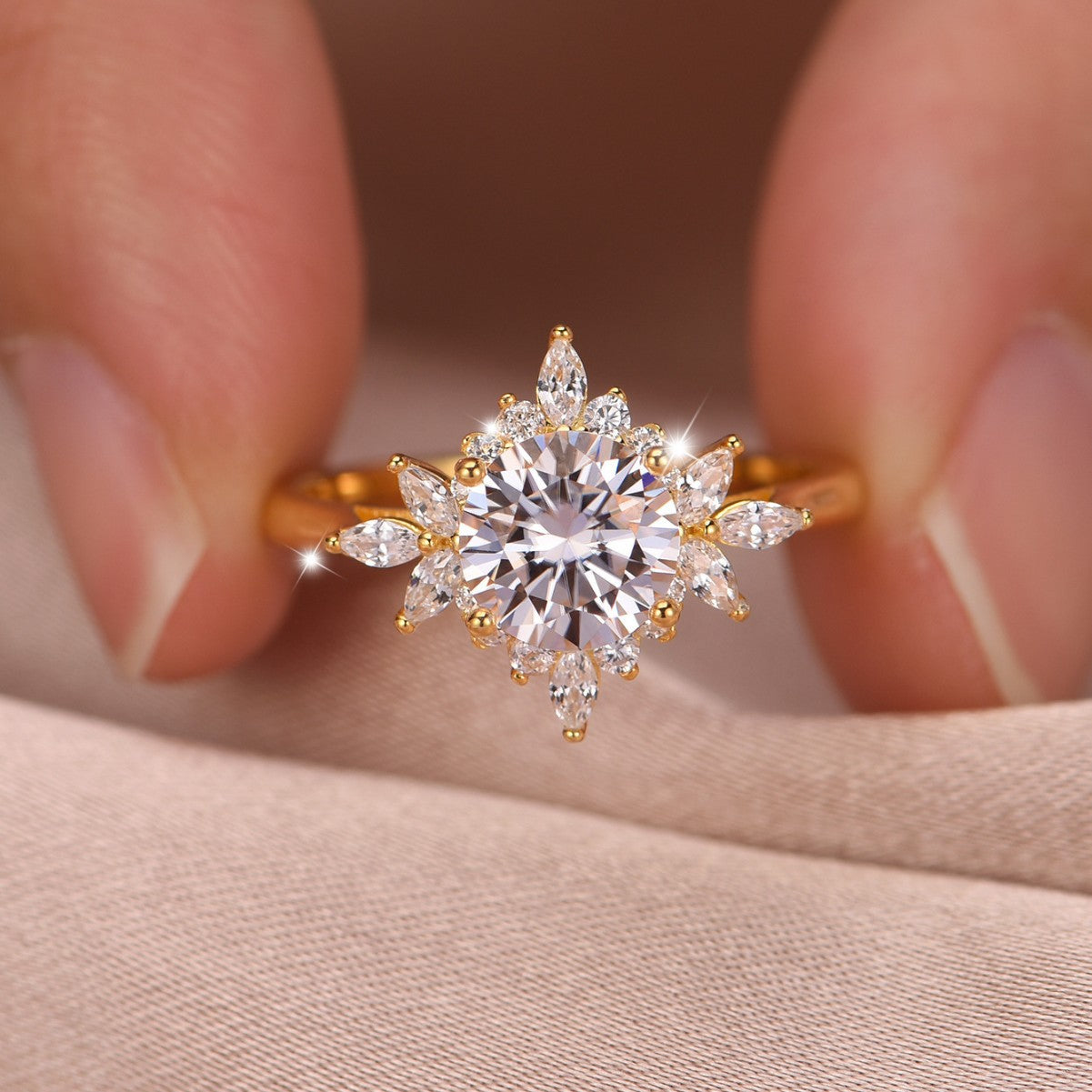 Flower Shape Moissanite Engagement Rings – Bloom Collection.”