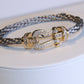 Force 10 bracelet 18k yellow gold and diamonds medium modelgold clasp and braided design on a white surface