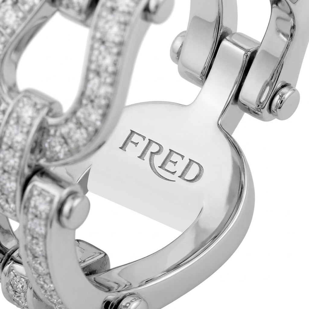 Force 10 ring 18K white gold diamond paved