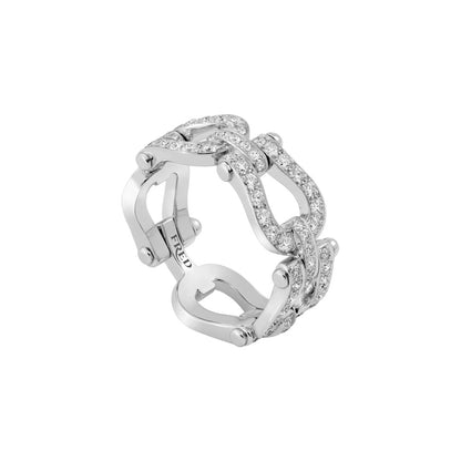 Force 10 ring 18K white gold diamond paved