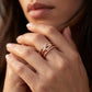 Force 10 ring 18K yellow gold diamond half paved