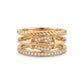 Force 10 ring 18K yellow gold diamond half paved