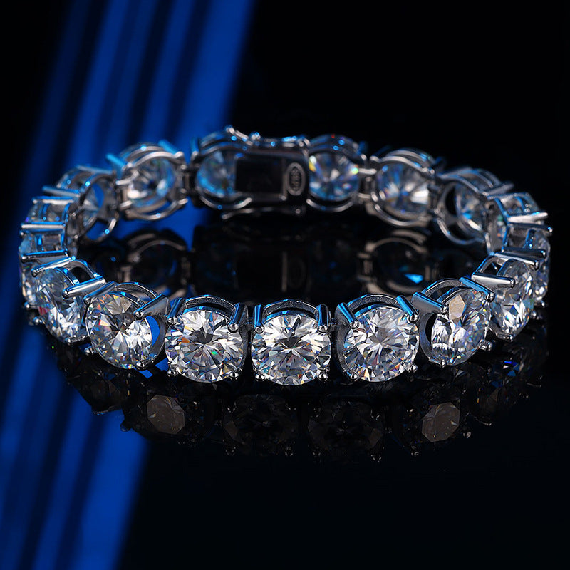 High-definition shot of the bracelet laid flat and fully extended on pure white background.
