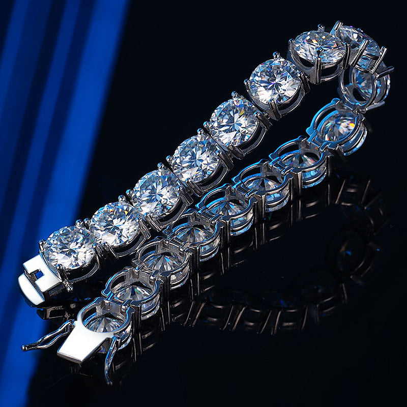 High-definition shot of the bracelet laid flat and fully extended on pure white background.