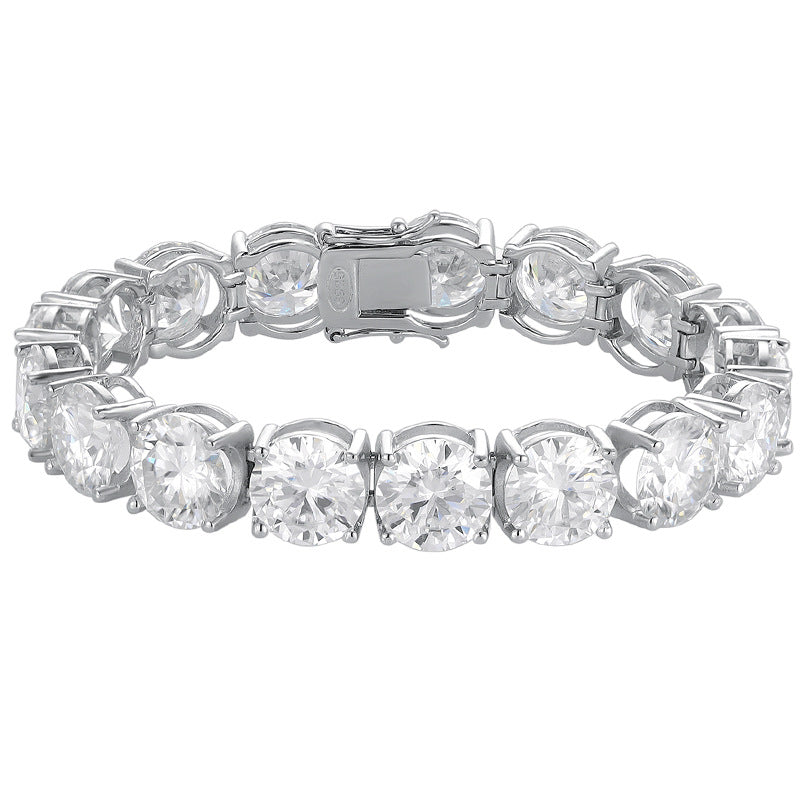 High-definition shot of the bracelet laid flat and fully extended on pure white background.