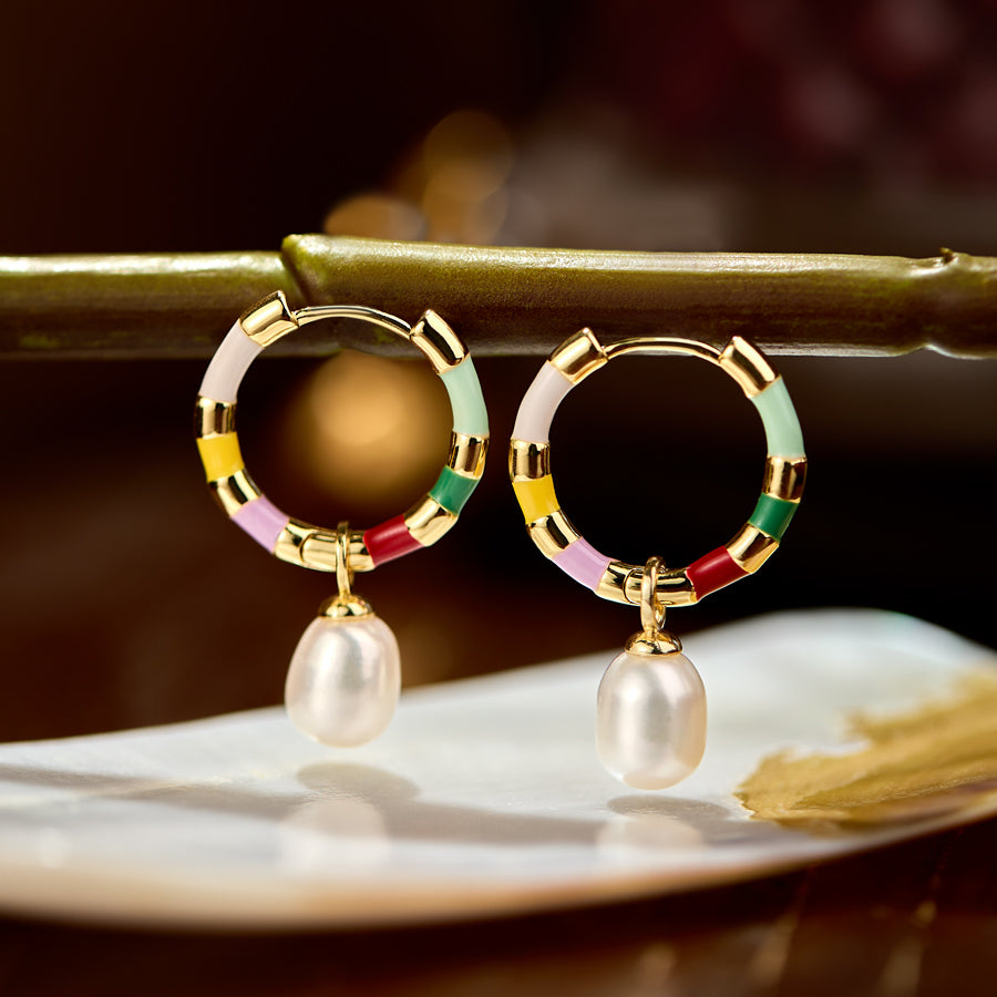 Glazed Dream & Pearl Ripple Earrings – Baroque Pearl Vintage Jewelry