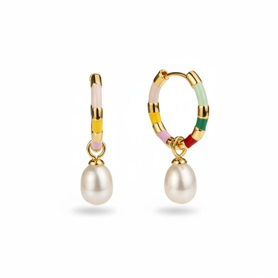 Glazed Dream & Pearl Ripple Earrings – Baroque Pearl Vintage Jewelry