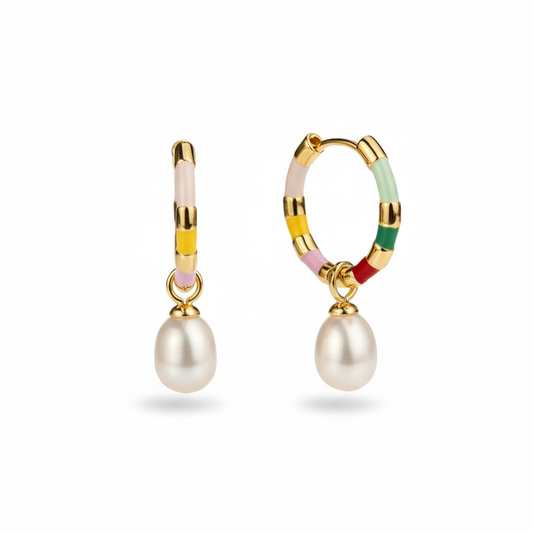Glazed Dream & Pearl Ripple Earrings – Baroque Pearl Vintage Jewelry
