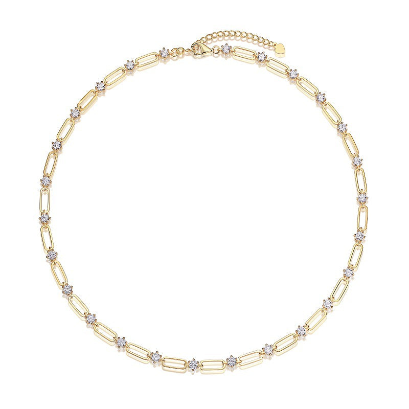 High-definition shot of the necklace laid flat on pure white.