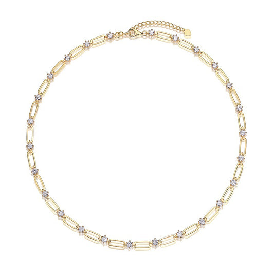 High-definition shot of the necklace laid flat on pure white.
