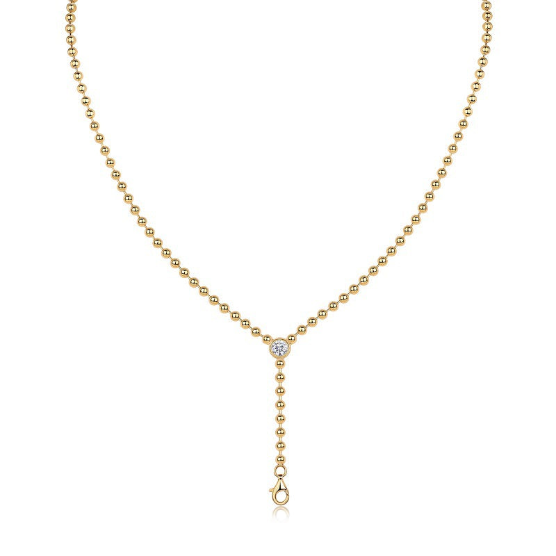High-definition shot of the necklace laid flat on pure white.