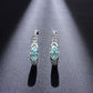 High-definition shot of the pair of earrings laid flat on pure white background, arranged symmetrically.