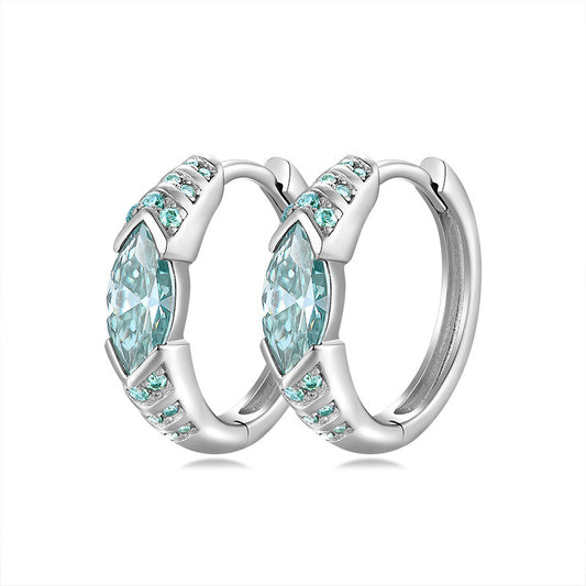 High-definition shot of the pair of earrings laid flat on pure white background, arranged symmetrically.