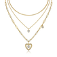 High-definition shot of both necklaces laid flat together on pure white background, arranged to show the layered effect.