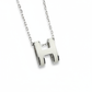 High-End “H” Enamel Pendant Necklace Silver necklace with a 'H' pendant on a white background