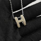 High-End “H” Enamel Pendant Necklace 