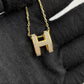 High-End “H” Enamel Pendant Necklace 