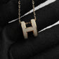 High-End “H” Enamel Pendant Necklace 