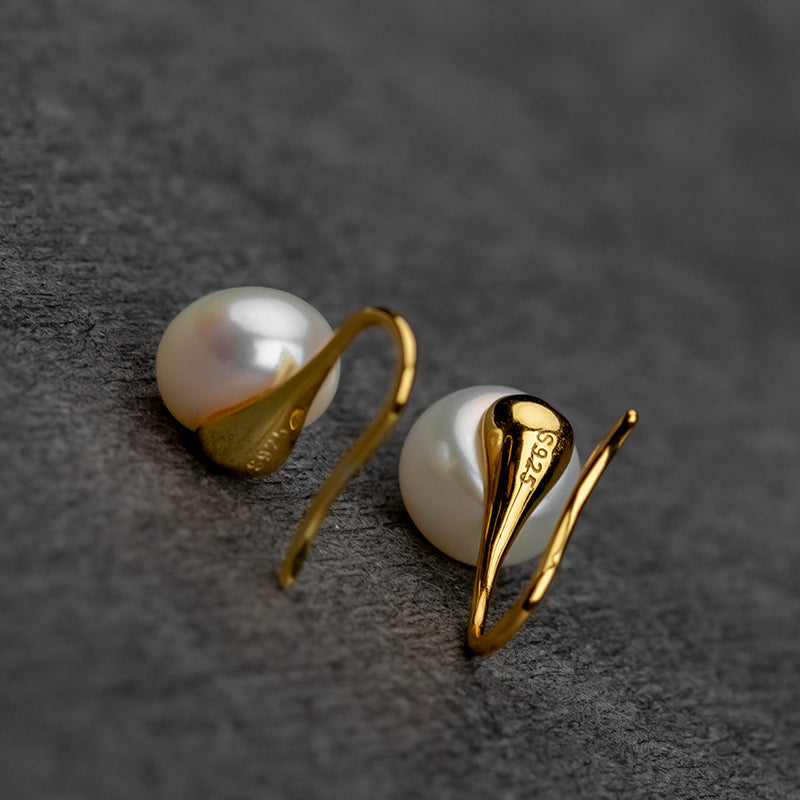 9mm Freshwater Pearl Silver Earrings