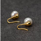Close-Up of Natural Pearl Stud Earrings in Sterling Silver