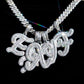 Luxury diamond-encrusted necklace on a black background