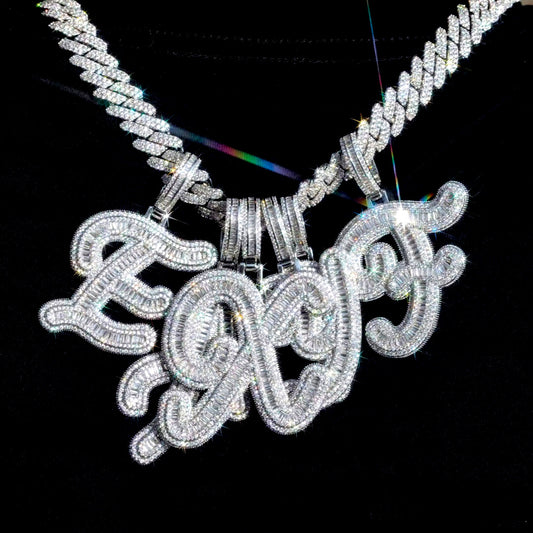 Luxury diamond-encrusted necklace on a black background