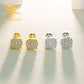 Four pairs of earrings in gold and silver on a light background with 'CHAOYUE' branding.