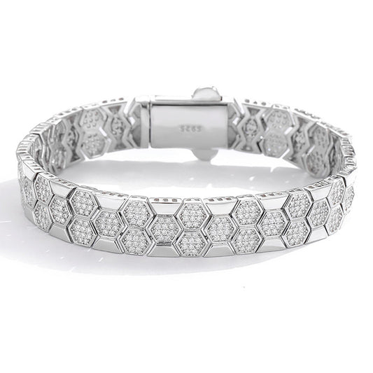 High-definition shot of the bracelet laid flat or coiled on pure white background.