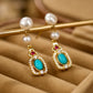 Jade Serenity Green Gemstone Earrings – Vintage-Inspired Luxury Jewelry