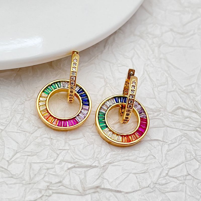  Vibrant shot of the necklace on a clean, white or light grey background, making the rainbow colors pop.