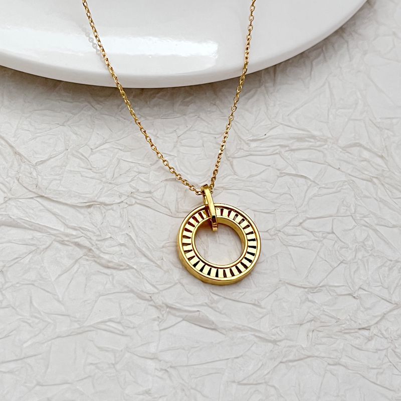  Macro shot focused on the ring pendant, highlighting each of the seven colored crystals and their sparkle.