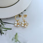  Earrings on a soft cream or blush background, showcasing the ivory enamel pansy within the gold-tone disc. Alt: “Kate Spade New York Gold-Tone Cream Disco Pansy Earrings – Vintage Floral Disc Jewelry.”
