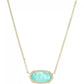 Necklace with a turquoise pendant on a white background