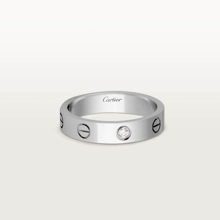 Cartier ring with diamond on a white backgroundLOVE Ring with Single Diamond | 18K Gold-Plated Sterling Silver