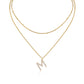 High-definition shot of both necklaces laid flat together on pure white background, arranged to show the layered effect.