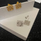Close-up view highlighting the intricate geometric design and smooth gold plating. Alt text: "Detailed View of Loewe Geometric Earrings in Gold - High-Quality Craftsmanship."