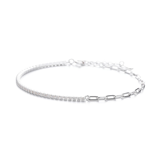 Silver bracelet on a white background