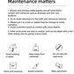 Maintenance instructions for jewelry on a white background