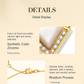 Jewelry details with synthetic cubic zirconia and rhodium process on a beige background